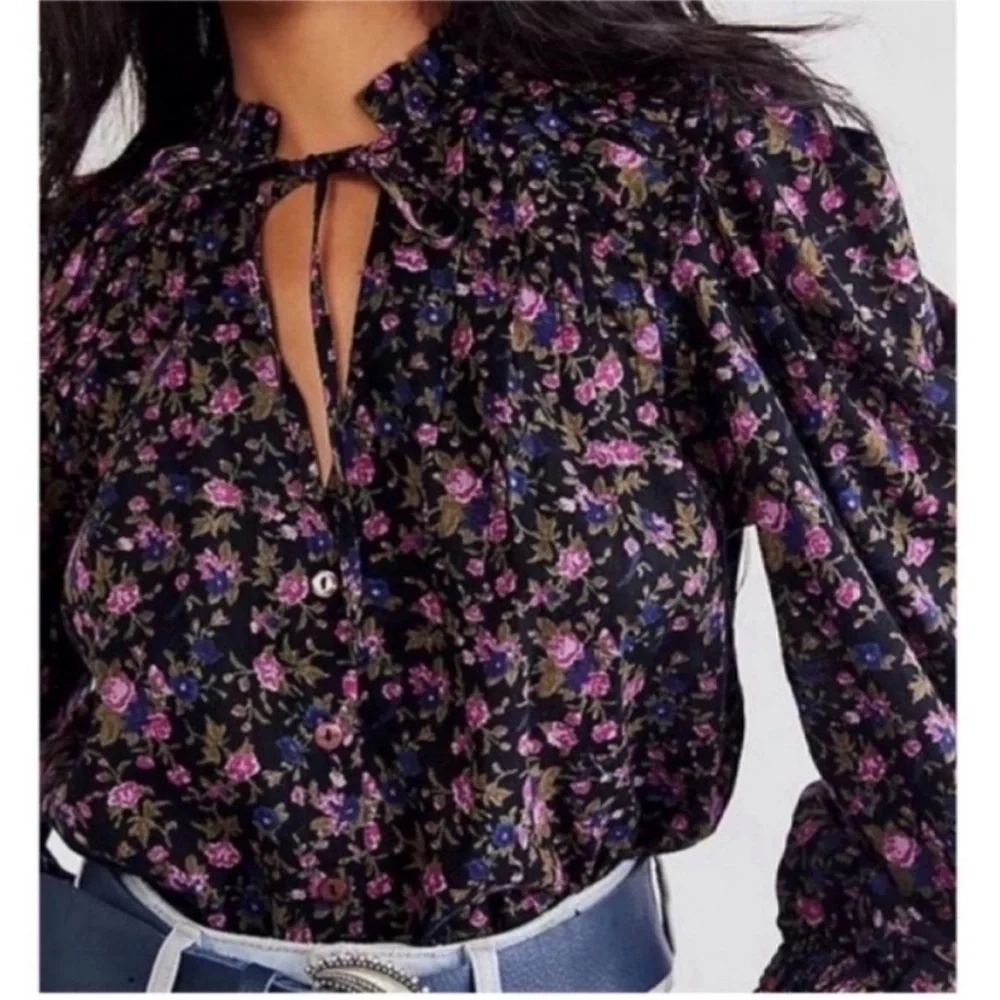 🇺🇸FIRM PRICE🇺🇸Free people Meant To Be Floral Cotton Blouse